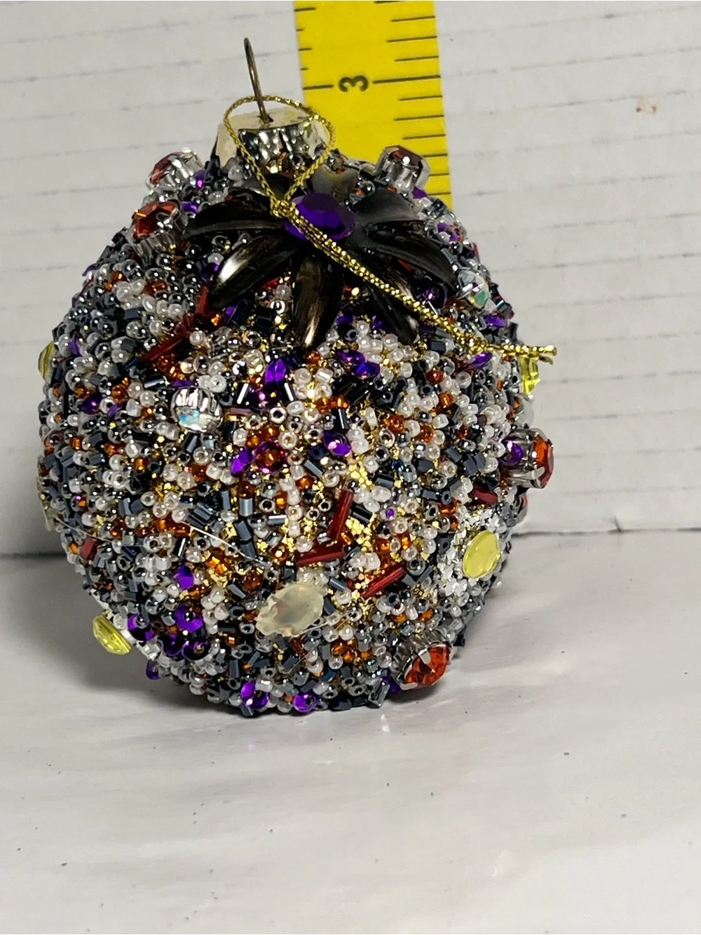 Pier 1 Beaded Multicolor Skull Ornament